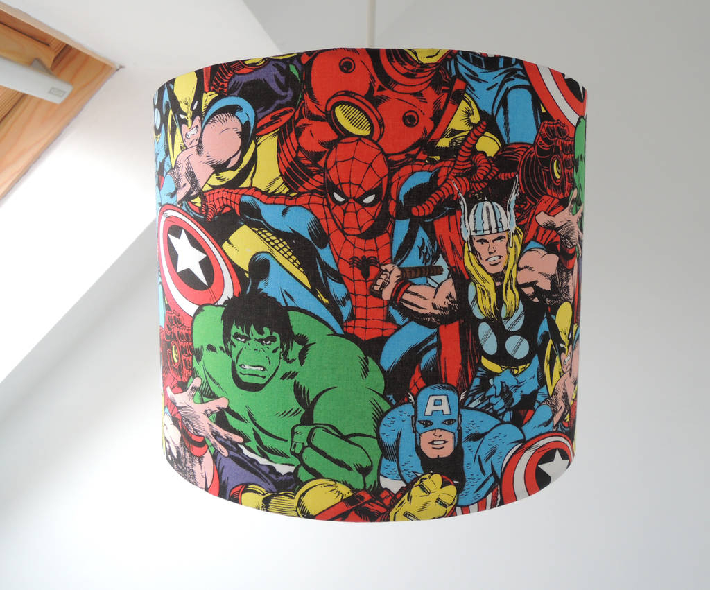 Handmade Superhero Lampshade The Shab Shade inside size 1024 X 851