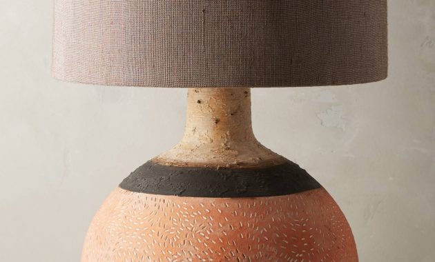 Handpainted Earthenware Lamp Ensemble Earthenware within dimensions 1450 X 2175