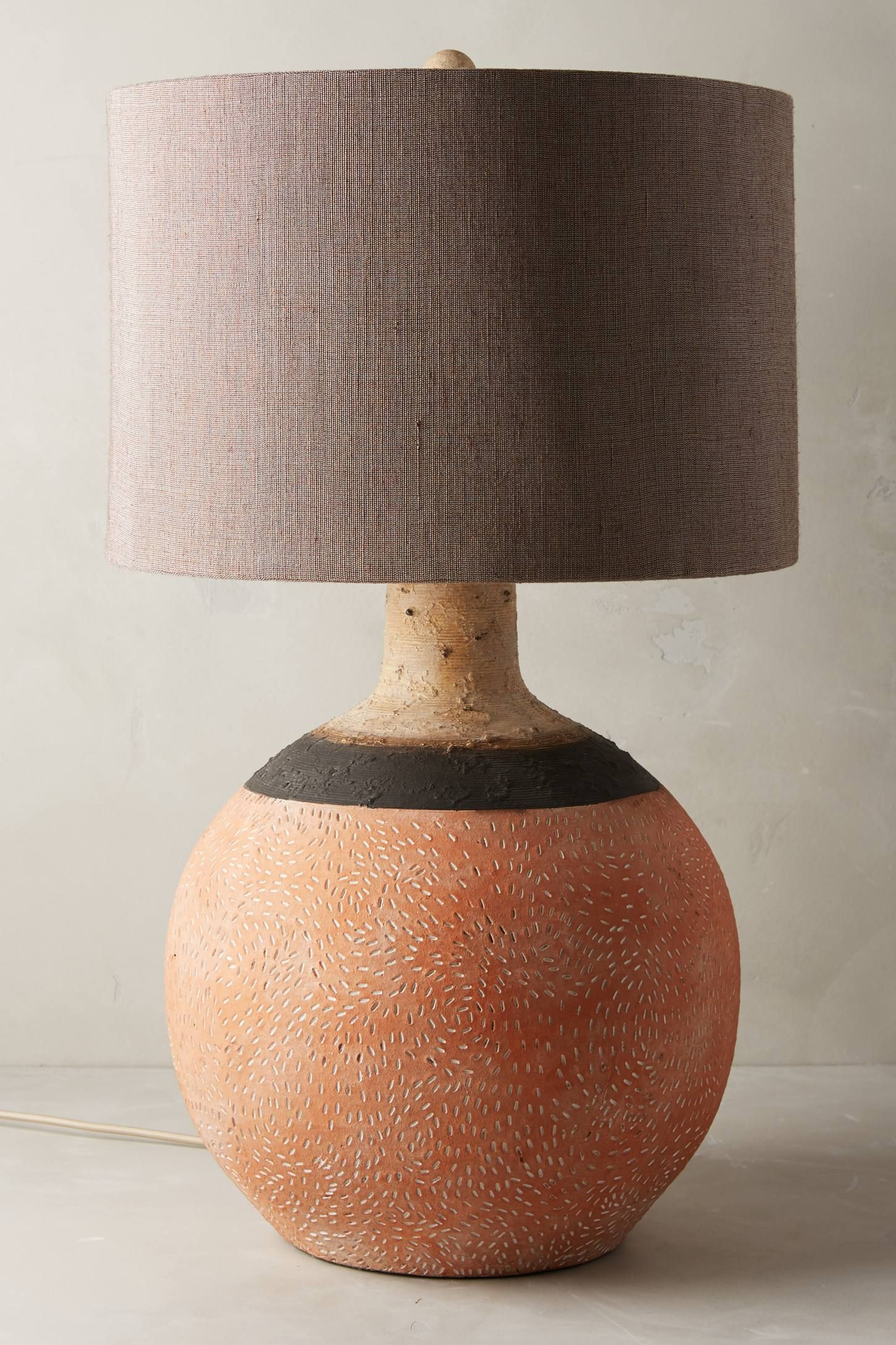 Handpainted Earthenware Lamp Ensemble Earthenware within dimensions 1450 X 2175