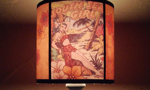 Hawaiian Pinup Tiki Lamp Shade Lampshade Pin Up Lighting Comic inside sizing 1500 X 1463