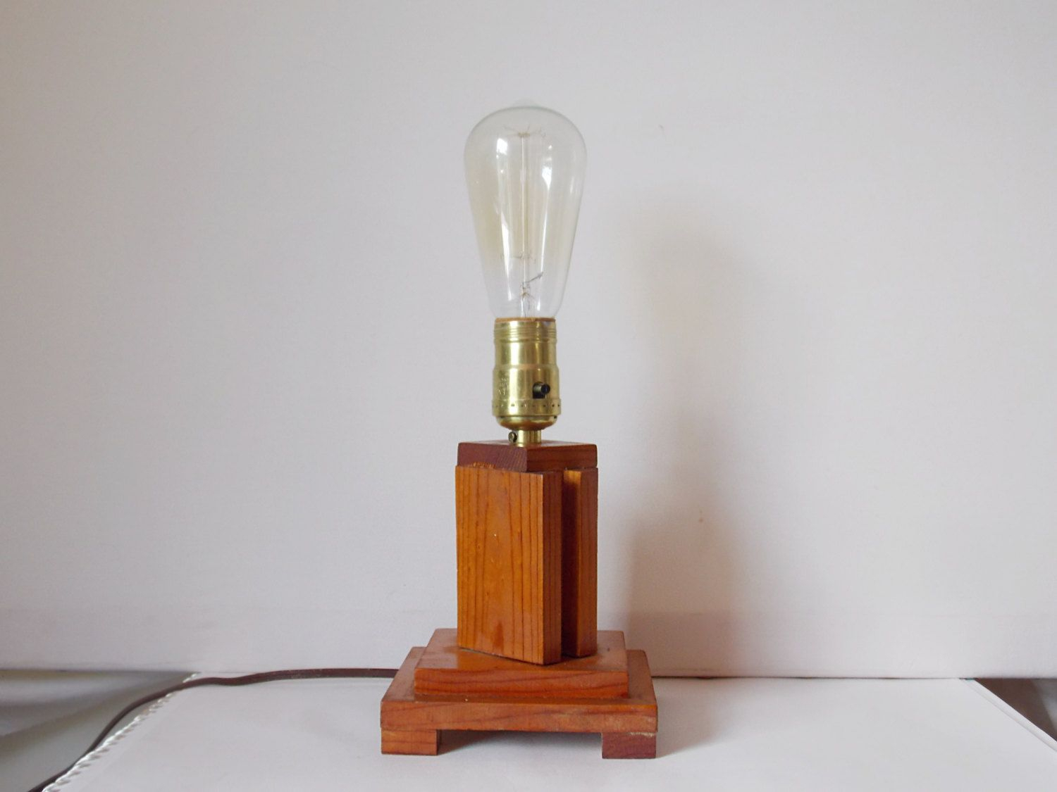 Hold For Georgina Vintage Wooden Block Lamp Handmade Small Size regarding sizing 1500 X 1125