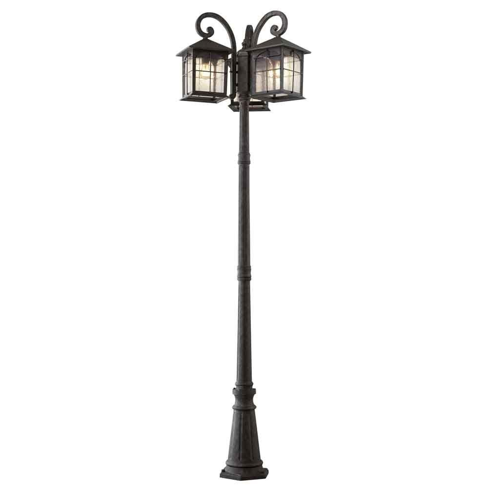 Home Decorators Collection Brimfield 3 Head Aged Iron Outdoor Post inside dimensions 1000 X 1000