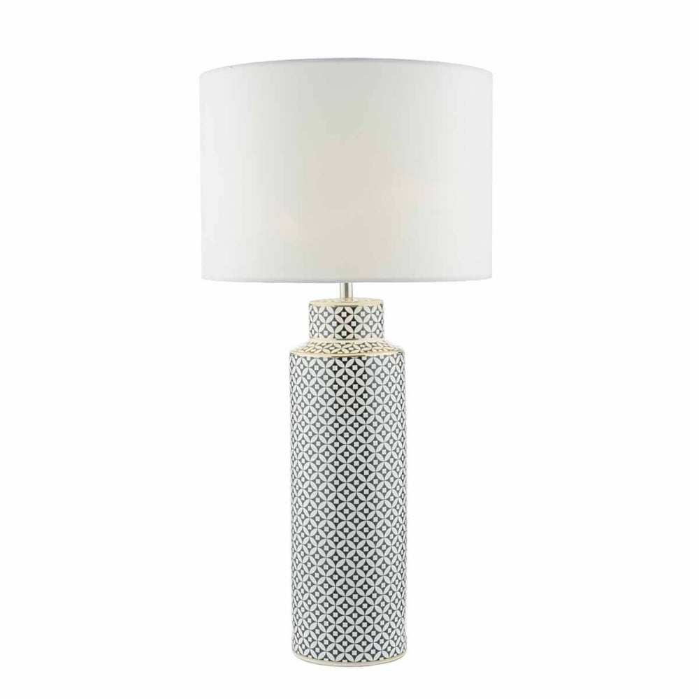 Inas Black And White Patterned Ceramic Table Lamp Base with measurements 1000 X 1000