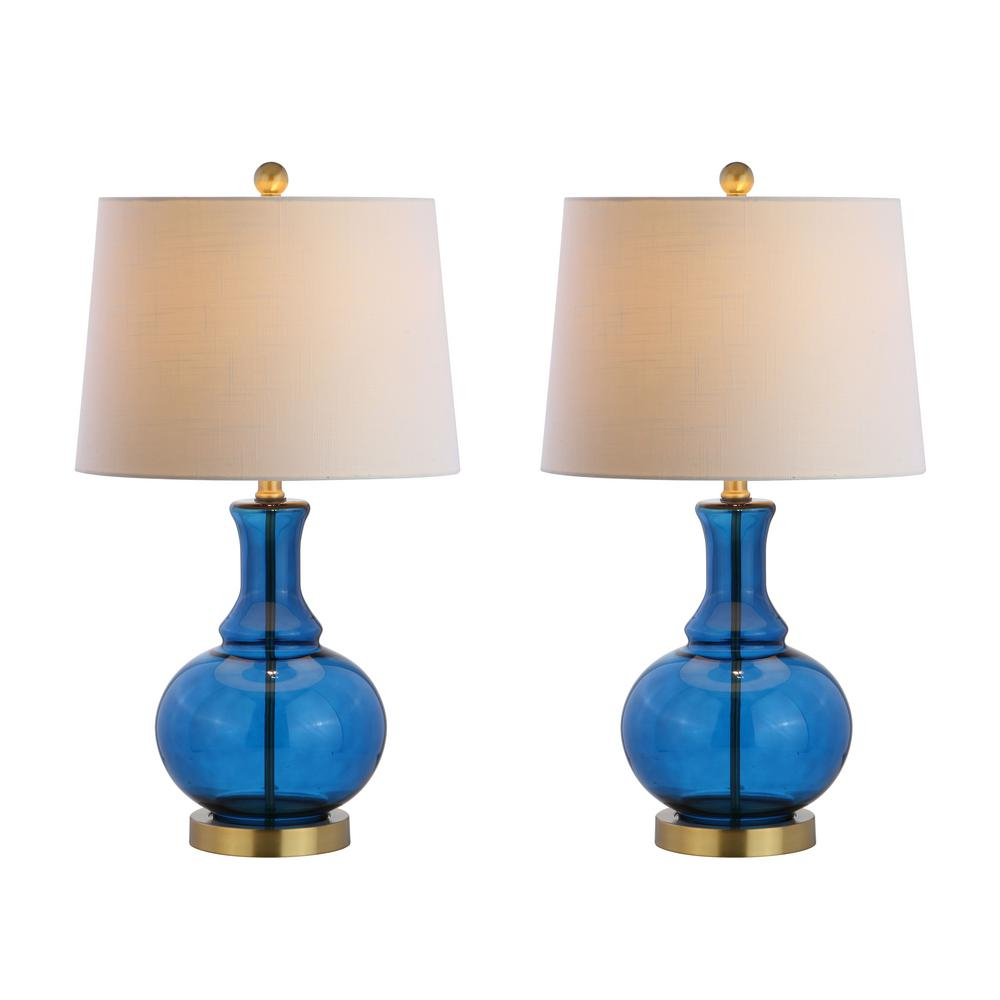 Jonathan Y Lavelle 25 In Cobalt Bluebrass Gold Glass Table Lamp pertaining to dimensions 1000 X 1000