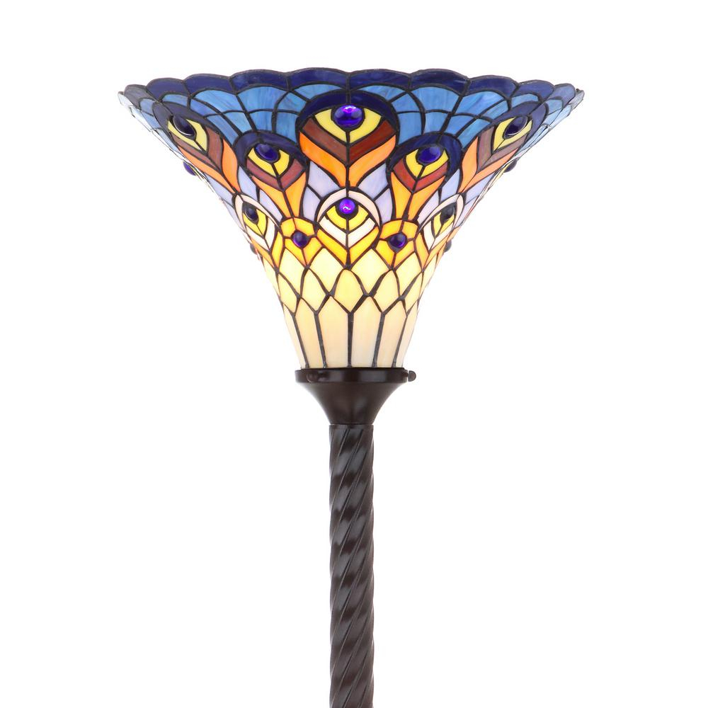 Jonathan Y Peacock Tiffany Style 70 In Bronze Torchiere Floor Lamp with regard to size 1000 X 1000