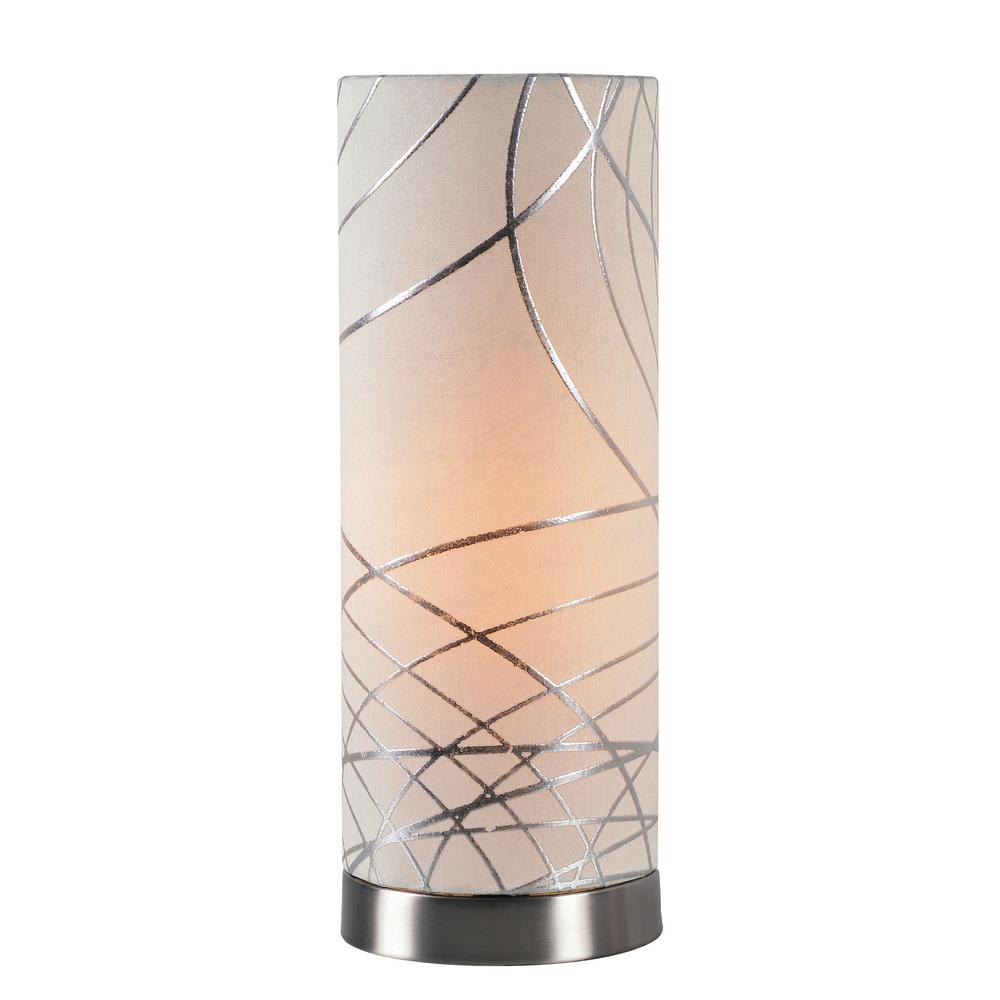 Kenroy Home Circo 12 In Steel Accent Lamp With White Shade 32826bs inside measurements 1000 X 1000