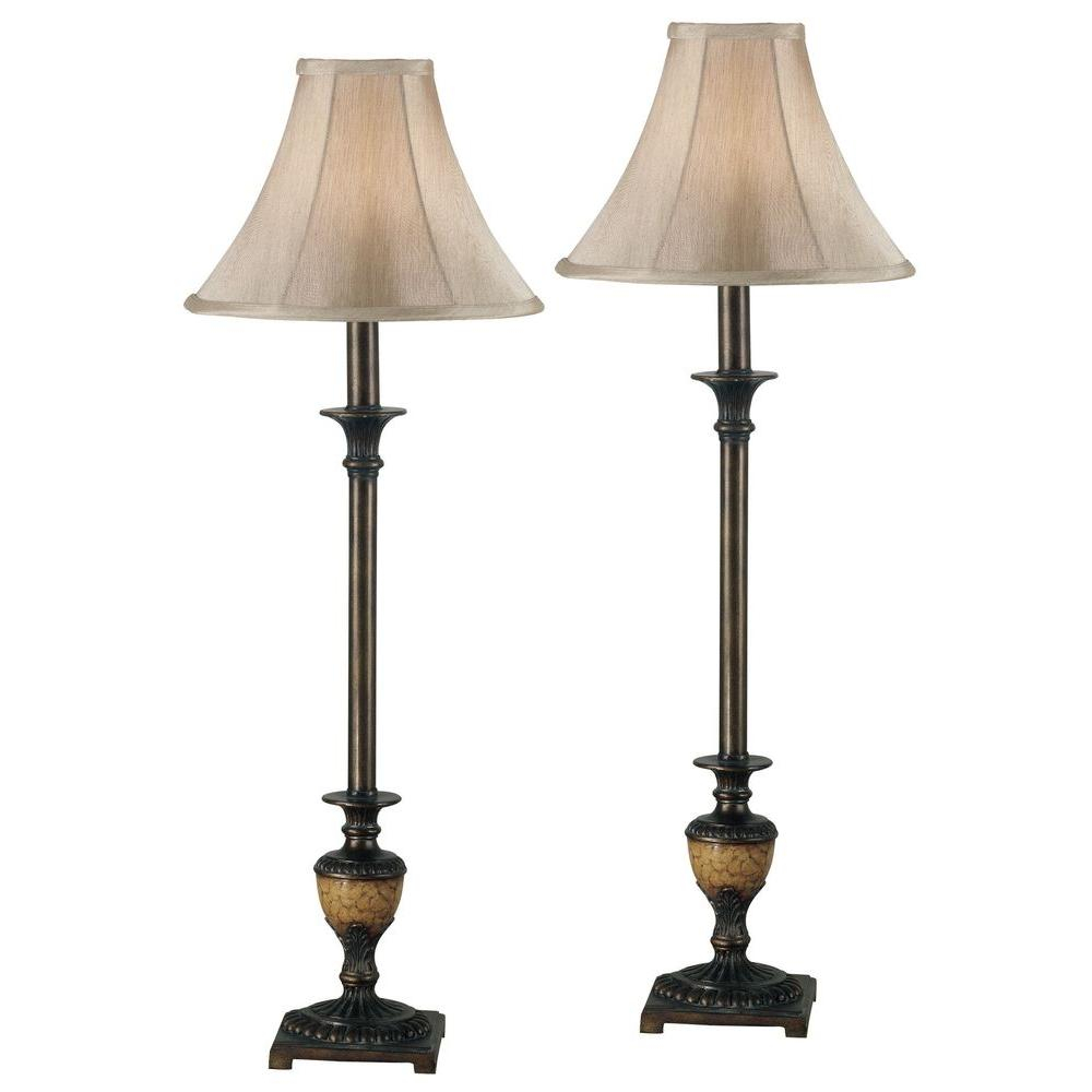 Kenroy Home Emily 30 In Crackled Bronze Buffet Lamp Set 2 Pack with dimensions 1000 X 1000