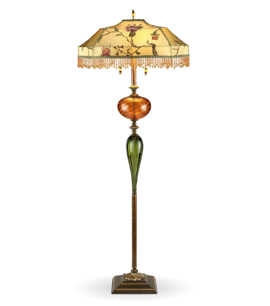 Kinzig Design James Floor Lamp With Beaded Shade for sizing 939 X 1066