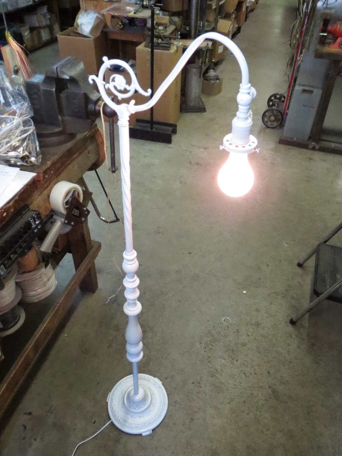 Lamp Parts And Repair Lamp Doctor White Bridge Arm Floor Lamp pertaining to dimensions 1200 X 1600