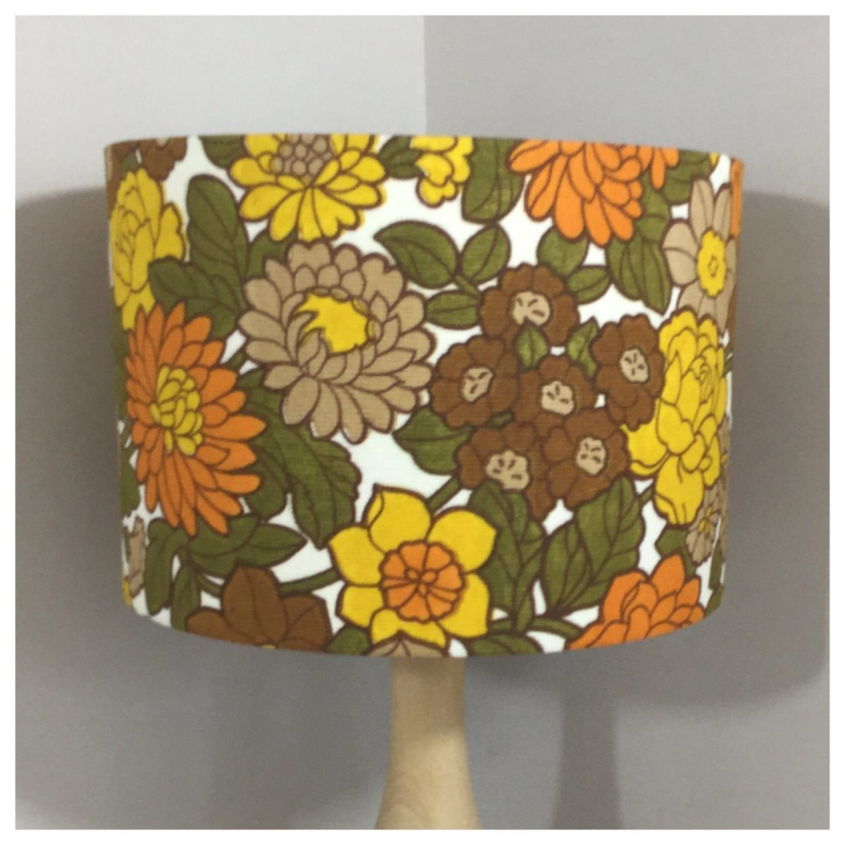 Lamp Shade Original Vintage 60s 70s Flowery Fabric Retro68 with regard to dimensions 1200 X 1200