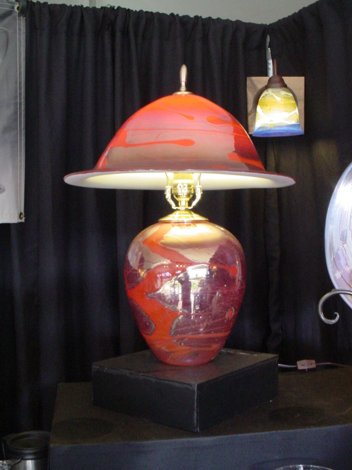 Large Red Table Lamp Kalish Glass Design with measurements 1200 X 1600