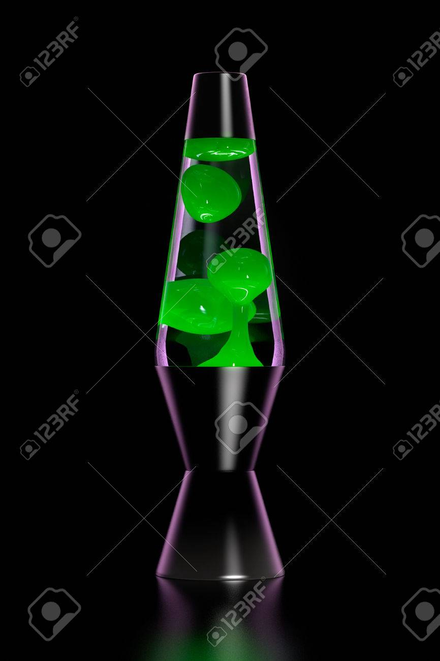 Lava Lamp With Green Lava On Black Background Dark Key Stock Photo with size 866 X 1300