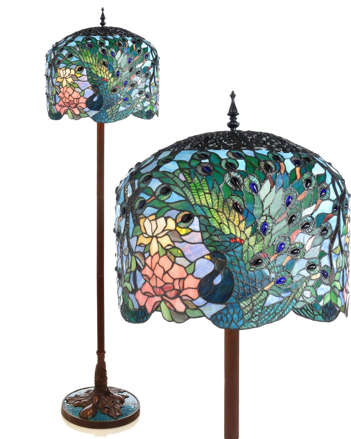 Light Peacock Floor Lamp Photo Tiffany Glass Art In Your Home within sizing 1200 X 1500