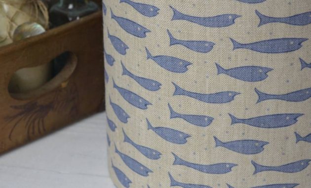 Little Fish Linen Drum Lampshade Lolly Boo Notonthehighstreet regarding measurements 899 X 900