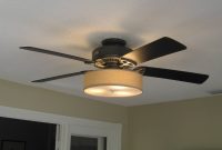 Low Profile Linen Drum Shade Light Kit For Ceiling Fan St intended for sizing 1600 X 1199