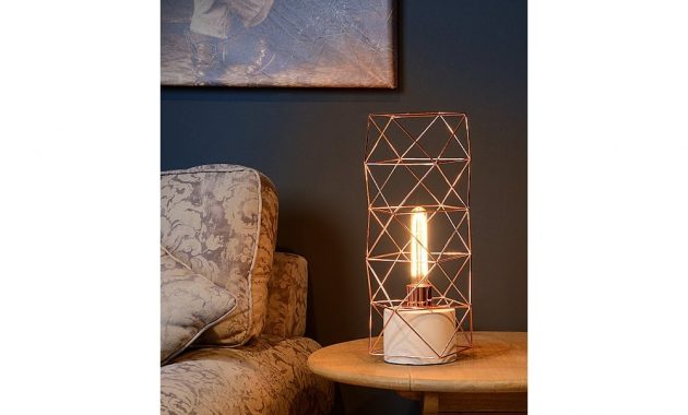 Lucide Rumico Copper Cylinder Cage Table Lamp Ideas4lighting for proportions 1000 X 1000