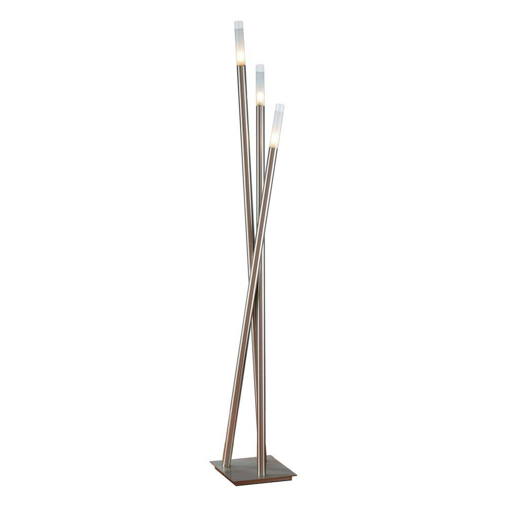 Lumisource 67 In Brushed Silver Indoor Floor Lamp With Frosted within measurements 1000 X 1000