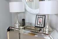 Luxury Modern Mirrored Console Table With Drum Twin Acrylic Lamp inside measurements 1782 X 2560