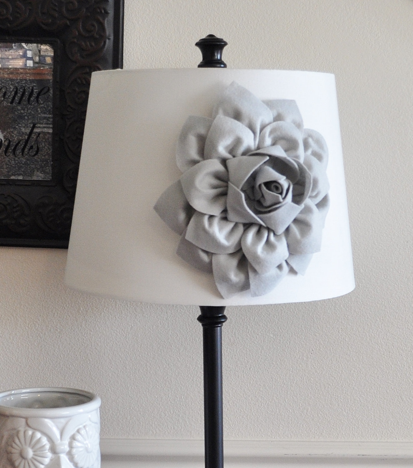 Magnetic Lamp Shade Flowerspink Dahlia Flower Lamp Shade Applique pertaining to dimensions 1323 X 1500