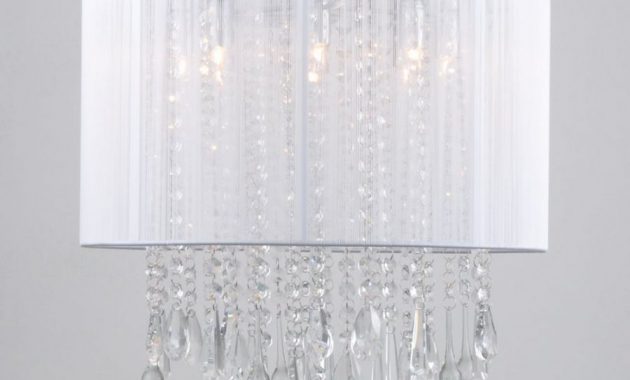 Magnificent White Drum Shade Chandelier With Crystals 15 Remarkable throughout sizing 900 X 900