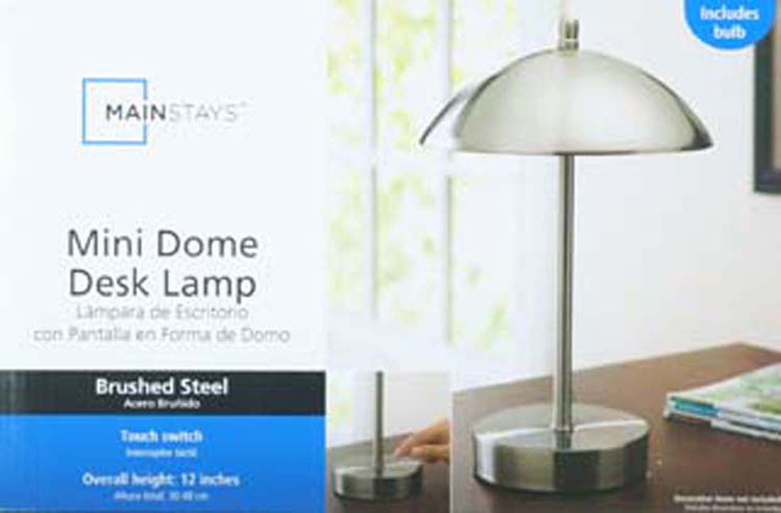 Mainstays Touch Control Mini Dome Lamp Brushed Steel Walmart pertaining to proportions 1100 X 723