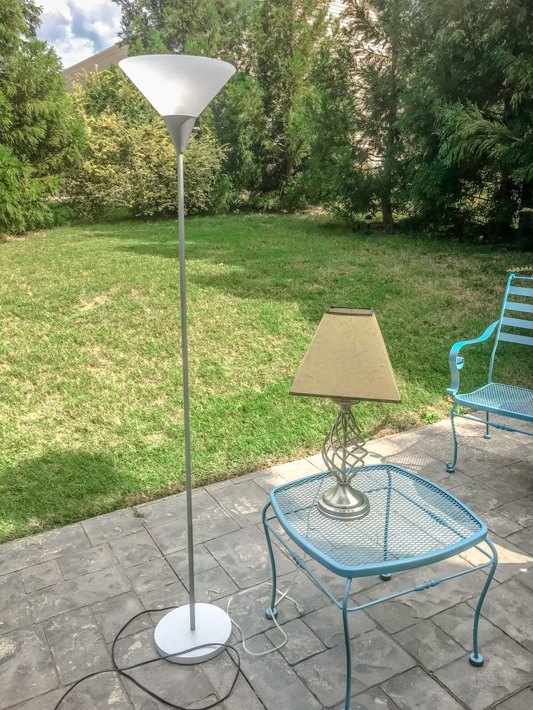 Makeovermonday An Old College Dorm Floor Lamp Turned Glitzy within size 768 X 1024