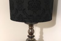 Metallicbronze Table Lamp With Black Damask Lamp Shade In with size 768 X 1024