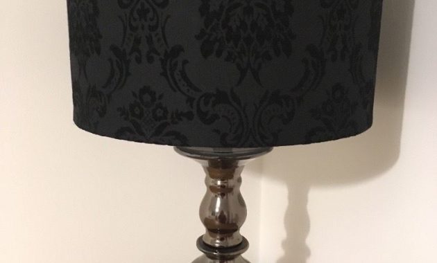 Metallicbronze Table Lamp With Black Damask Lamp Shade In with size 768 X 1024