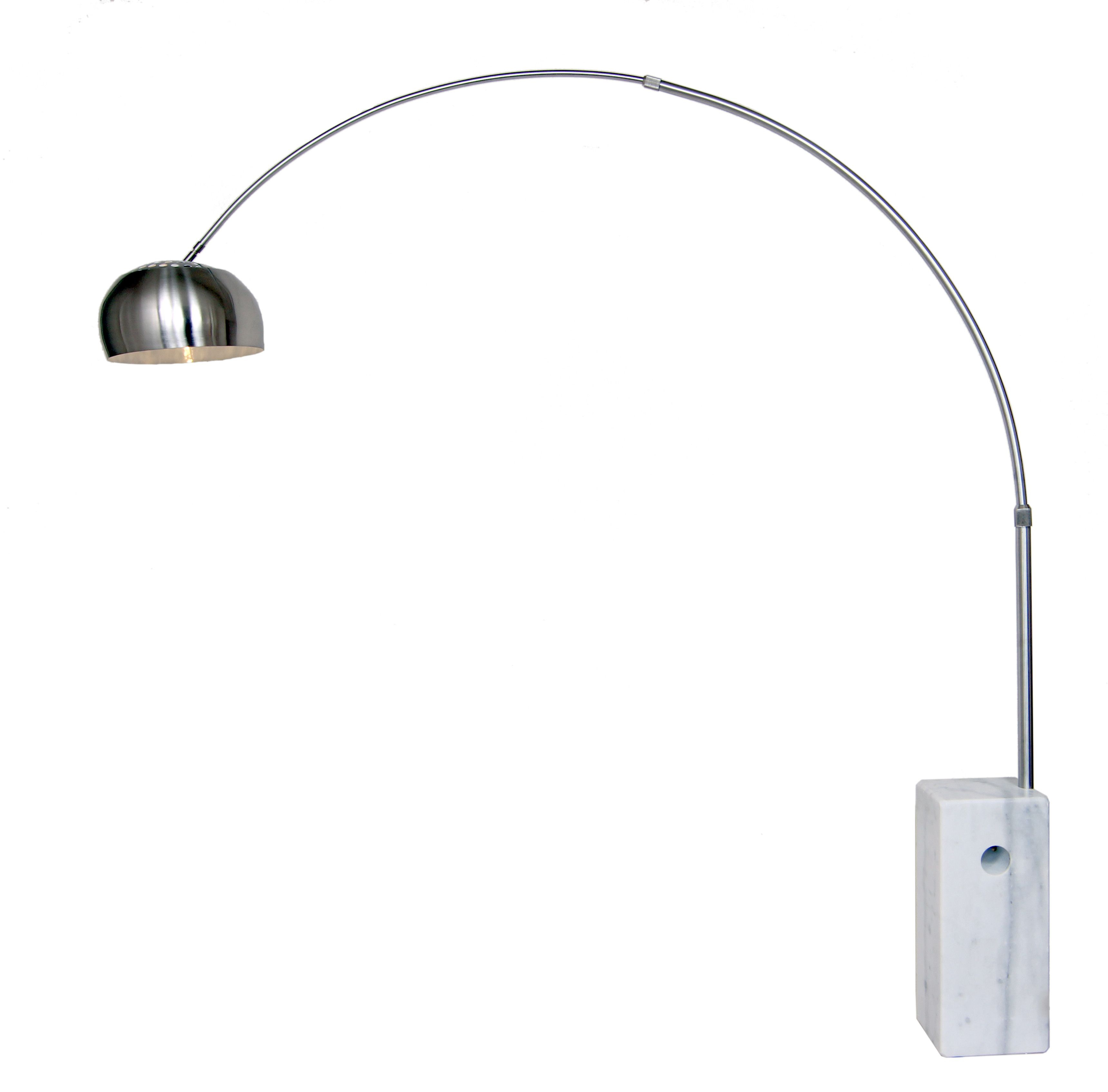 Mid Century Arc Floor Lamp Adjustable Arm And White Square Marble In pertaining to sizing 3438 X 3390