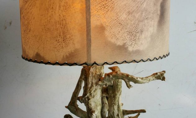 Mid Century Modern Driftwood Lamp With Original Air Brushed throughout size 1280 X 2033