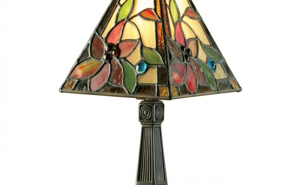 Mini Tiffany Table Lamp With Colourful Floral Stained Glass Shade for proportions 1000 X 1000