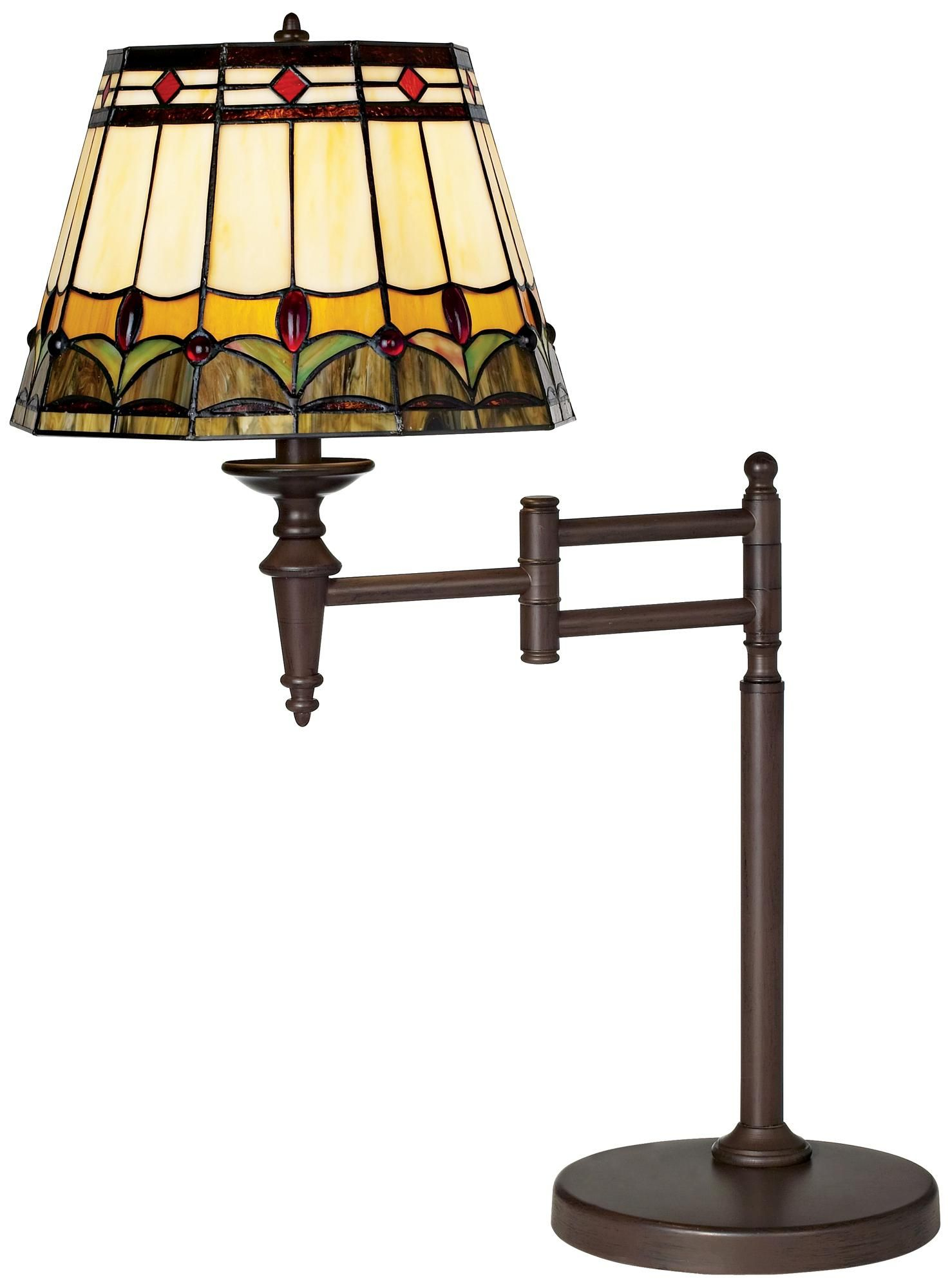 Mission Tiffany Style Bronze Swing Arm Desk Lamp We Got These Love intended for measurements 1475 X 2000