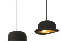 Modern Black Wool Flt Top Hat Bowler Jeeves Pendant Light Ceiling for proportions 900 X 900