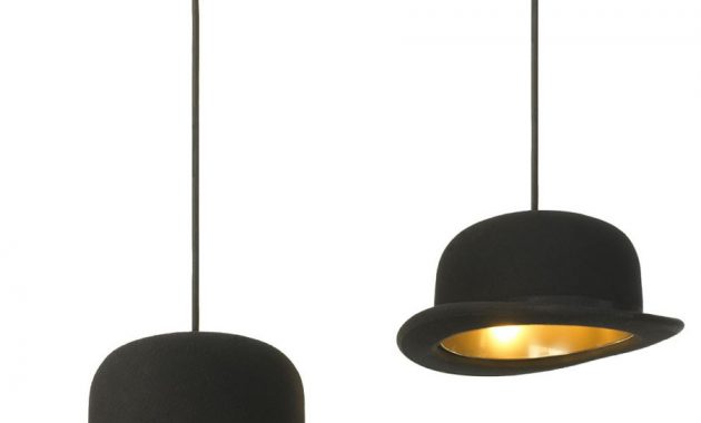 Modern Black Wool Flt Top Hat Bowler Jeeves Pendant Light Ceiling for proportions 900 X 900