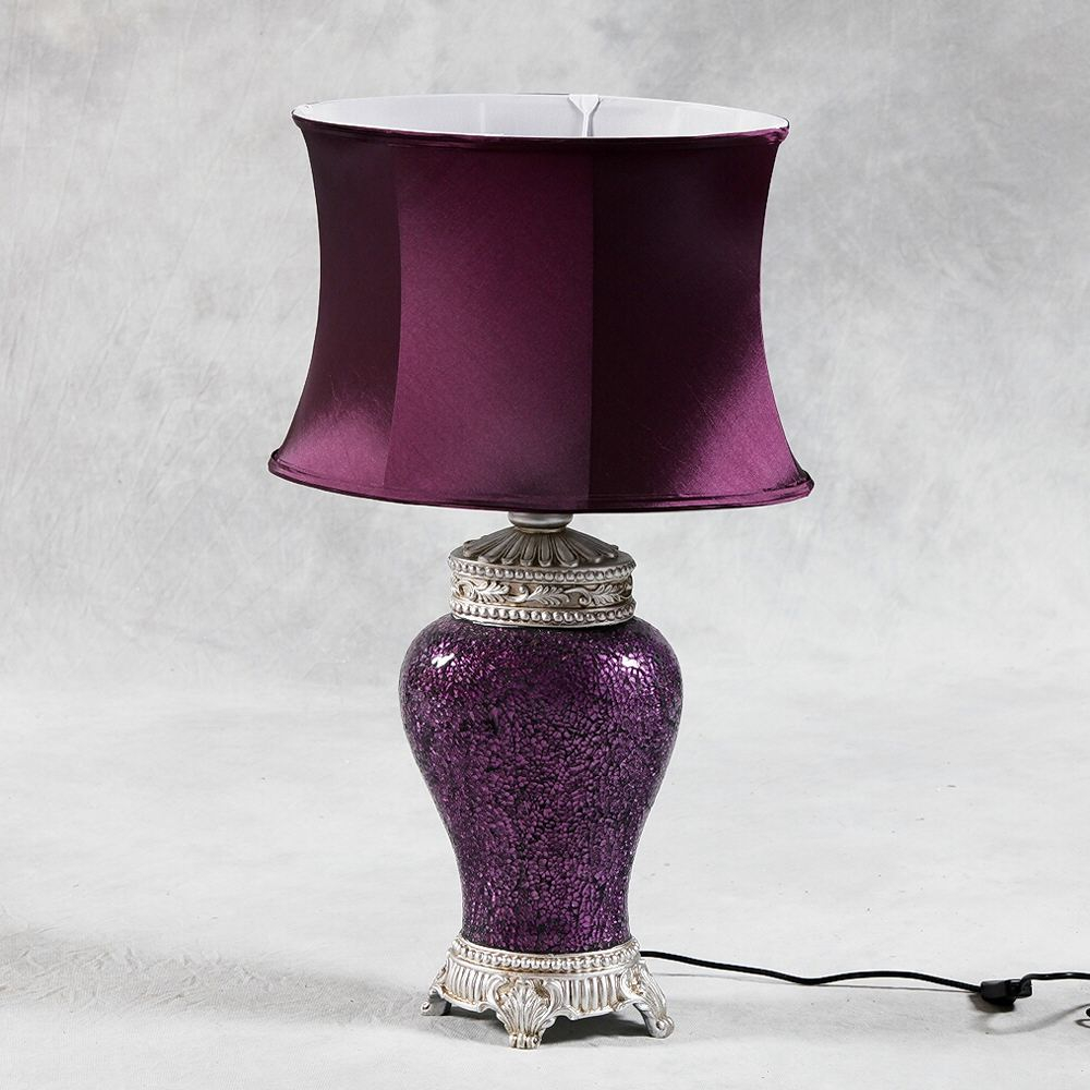 Mosaic Purple Lamp With Purple Sillk Shade Chic Interiorschic throughout measurements 1000 X 1000