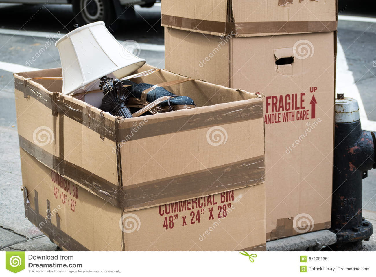 Moving Lamp In Moving Boxes Stock Image Image Of Lamps Tools intended for sizing 1300 X 957