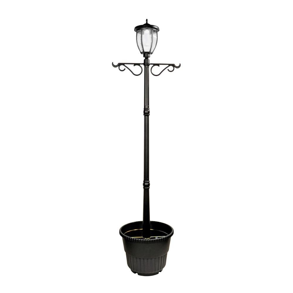 Nature Power Solar Powered Outdoor Led Black Lamp Post With Planter intended for measurements 1000 X 1000