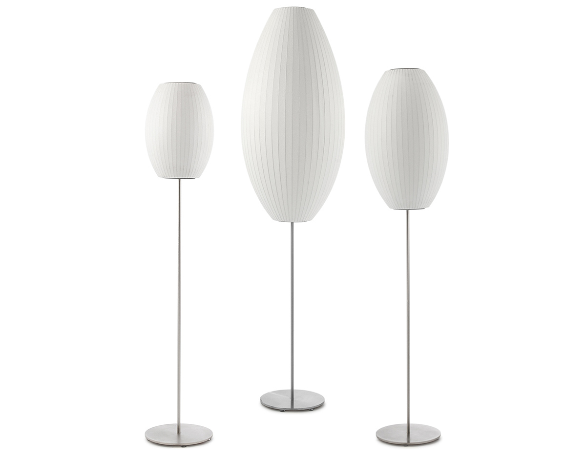 Nelson Cigar Bubble Floor Lamp On Lotus Stand Hivemodern with regard to proportions 1200 X 936