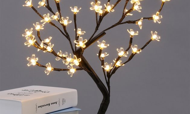 New 48 Leds Cherry Blossom Desk Top Bonsai Tree Light White 045m within sizing 1000 X 1000