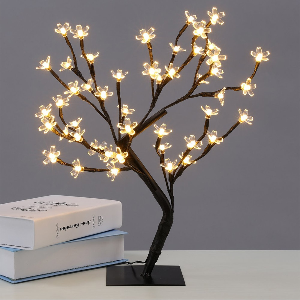 New 48 Leds Cherry Blossom Desk Top Bonsai Tree Light White 045m within sizing 1000 X 1000