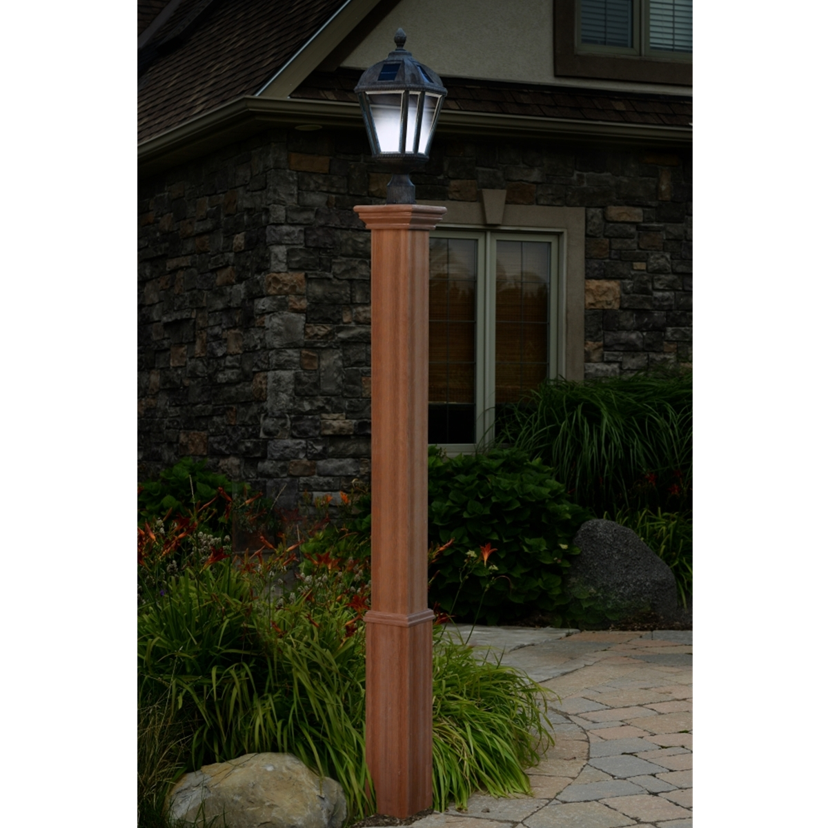 New England Arbors Trinity Composite Cedar Lamp Post Va94432 for proportions 1200 X 1200