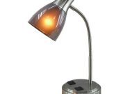 Normande Lighting 18 In Brushed Steel Desk Lamp With 2 Electrical inside measurements 1000 X 1000