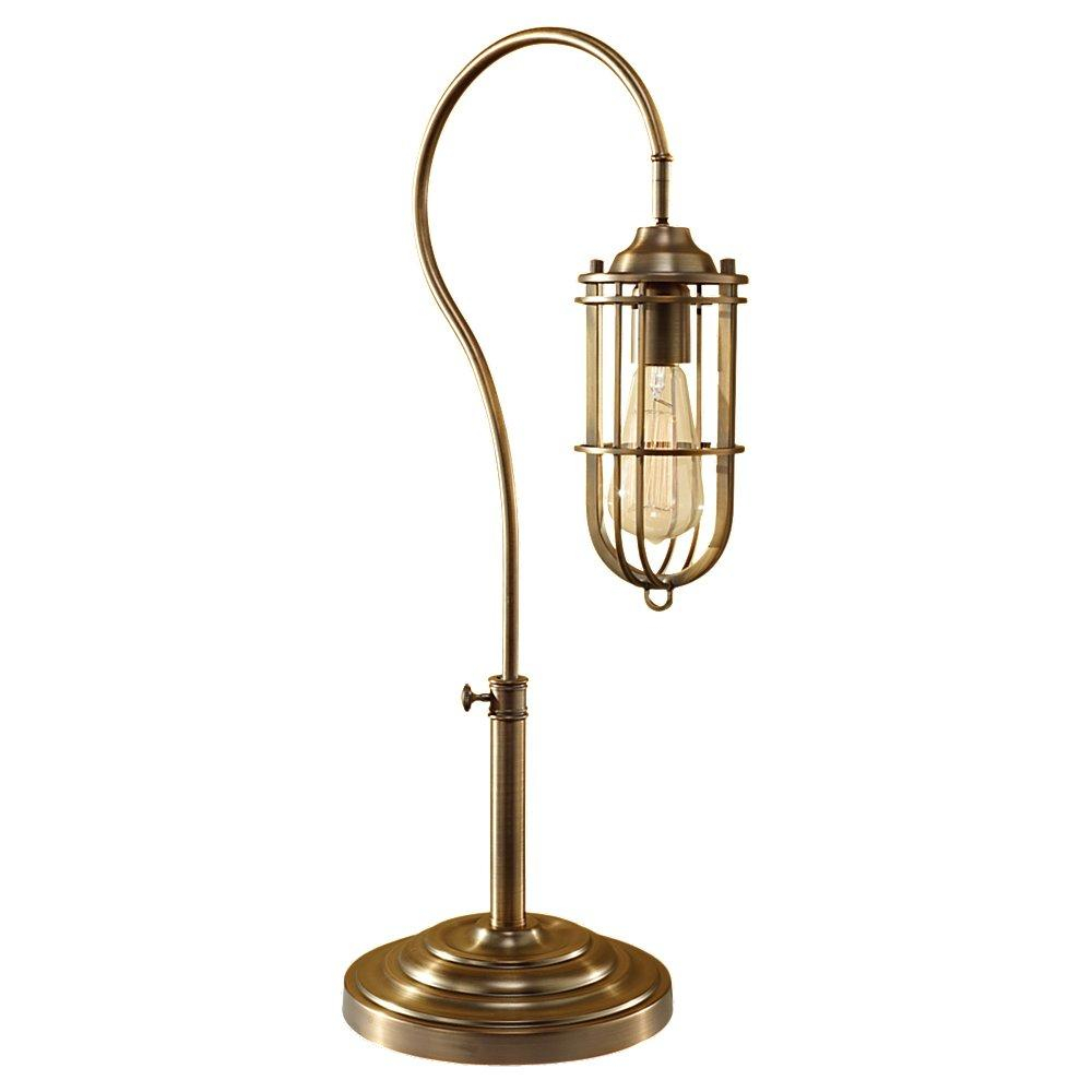 One Light Dark Antique Brass Dark Antique Brass Metal Shade Table within size 1000 X 1000