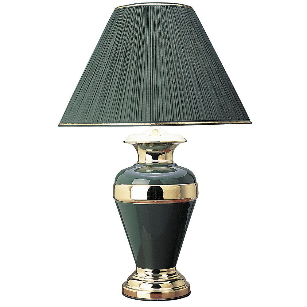 Ore International 32 In Metal Hunter Green With Gold Lamp 6129gn throughout measurements 1000 X 1000