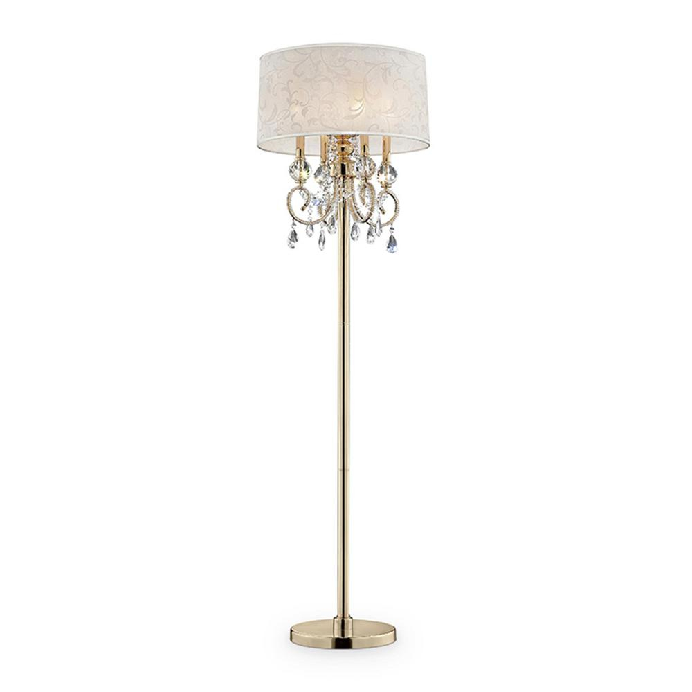 Ore International Aurora 63 In Crystal And Gold Floor Lamp With within proportions 1000 X 1000