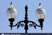 Ornate Wrought Iron Glass Street Light Shade Lampshade Against A intended for size 1300 X 954