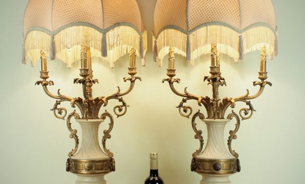 Pair Large French Table Lamps C1930 290096 Sellingantiquescouk regarding sizing 1000 X 999