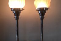 Pair Of Art Deco Chrome With Flame Shaped Glass Shades Pair Of regarding size 1000 X 1317