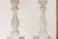 Pair Tall Antique French Wooden Baluster Table Lamps Lampshades in sizing 1000 X 1503