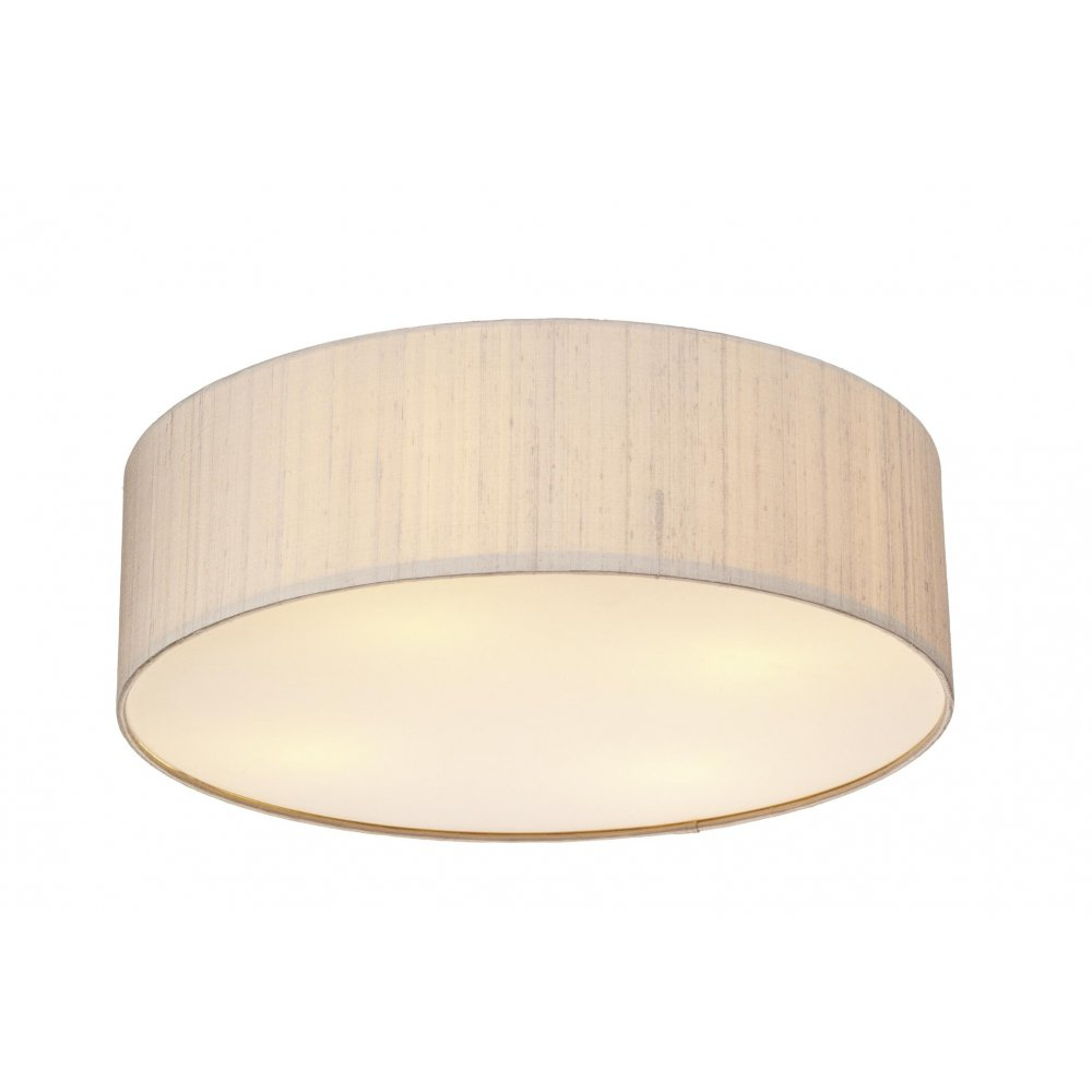 Paolo Pao5001 3 Lamp 500mm Flush Ceiling Light Silk Shade Taupe pertaining to sizing 1000 X 1000